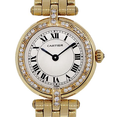 gold women's watch cartier|cartier 18k gold watch models.